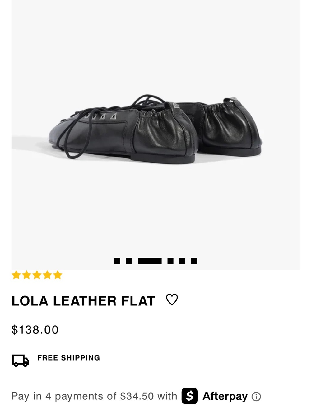 SCHUTZ Lola Leather Flat in Black